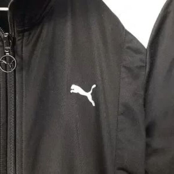 PUMA Women's Black & White Fitted Euro Zip Up Track Jacket Size: Medium - Picture 3 of 7